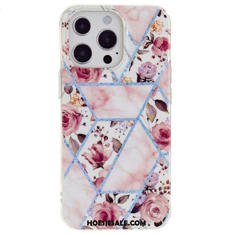 Hoesje voor iPhone 15 Pro Bloemenmarmer