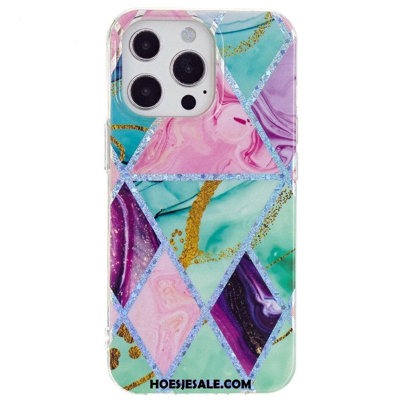 Hoesje voor iPhone 15 Pro Max Geometrisch Marmer