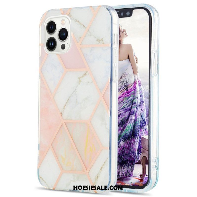 Hoesje voor iPhone 15 Pro Max Geometrisch Marmer