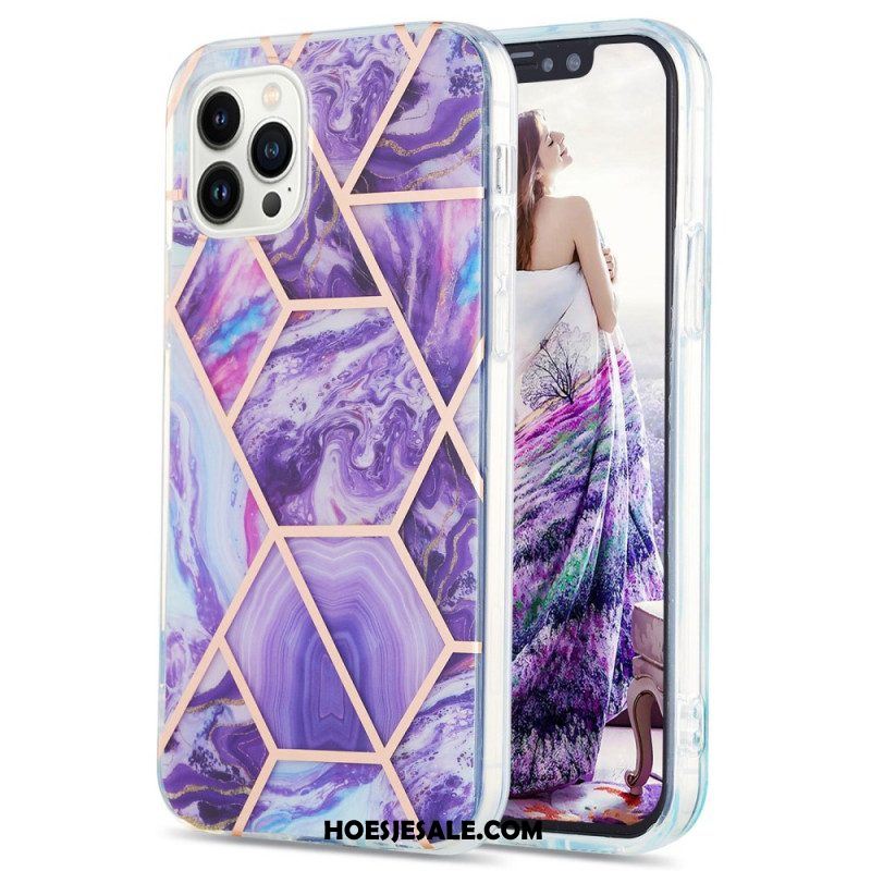 Hoesje voor iPhone 15 Pro Max Geometrisch Marmer