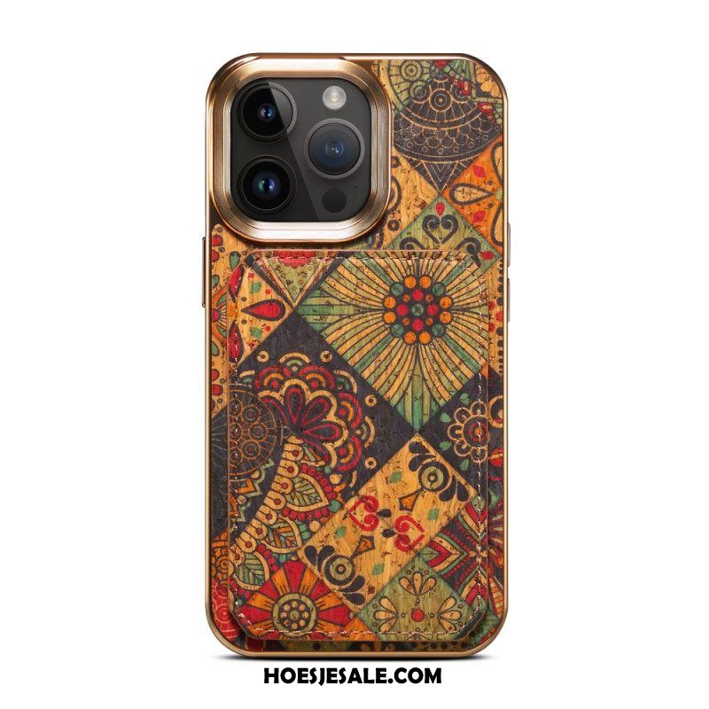 Hoesje voor iPhone 15 Pro Max Vintage Houder Kaarthouder