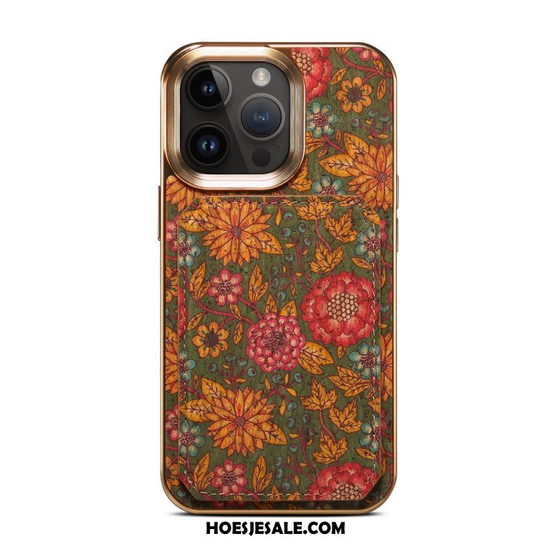 Hoesje voor iPhone 15 Pro Max Vintage Houder Kaarthouder