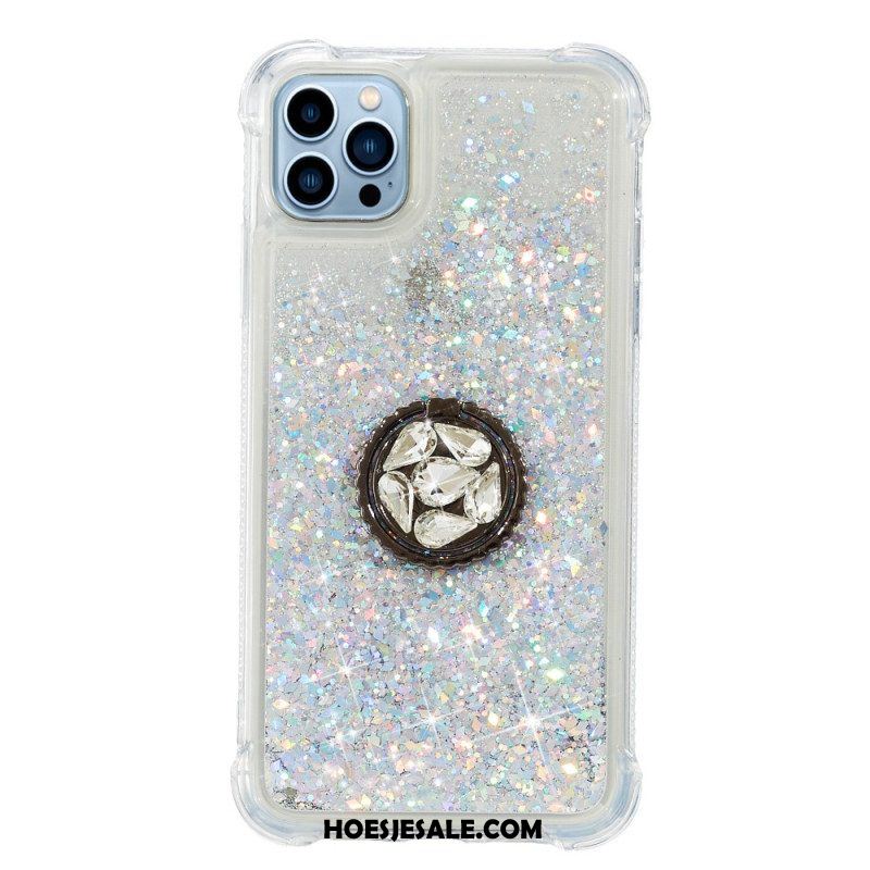 Hoesje voor iPhone 15 Pro Pailletten Met Steunring