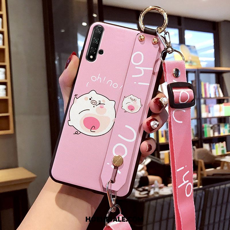 Honor 20 Hoesje Spotprent Zacht Anti-fall Roze Hanger Aanbiedingen