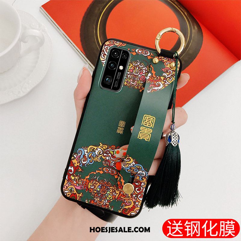 Honor 30 Hoesje Zwart Trendy Merk Mobiele Telefoon Chinese Stijl Mode Goedkoop