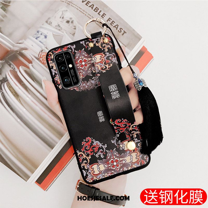 Honor 30 Hoesje Zwart Trendy Merk Mobiele Telefoon Chinese Stijl Mode Goedkoop