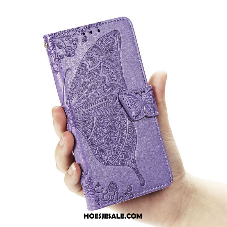 Honor 9x Hoesje Leren Etui Mobiele Telefoon Purper Clamshell Winkel