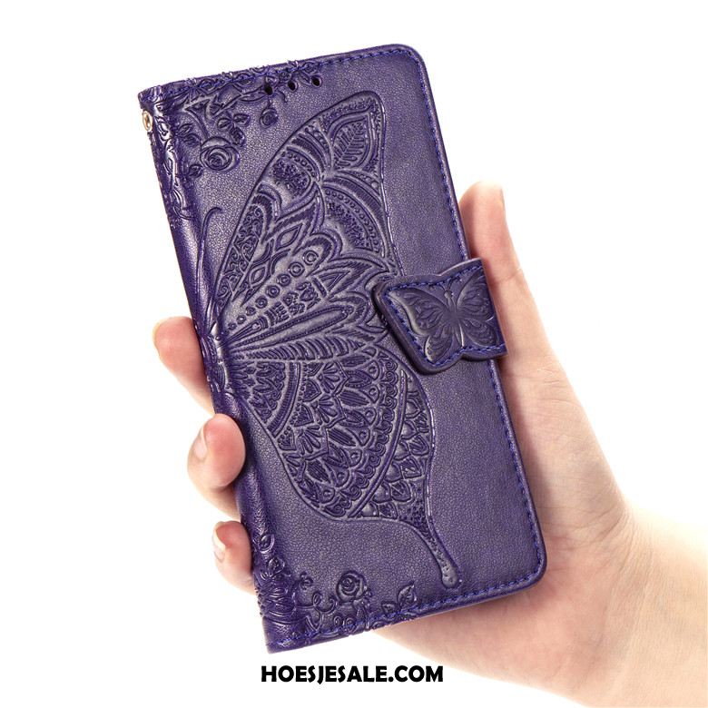 Honor 9x Hoesje Leren Etui Mobiele Telefoon Purper Clamshell Winkel