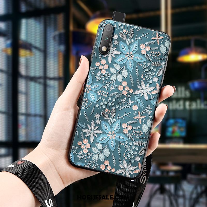 Honor 9x Hoesje Schrobben Reliëf Blauw Mobiele Telefoon Zacht Korting