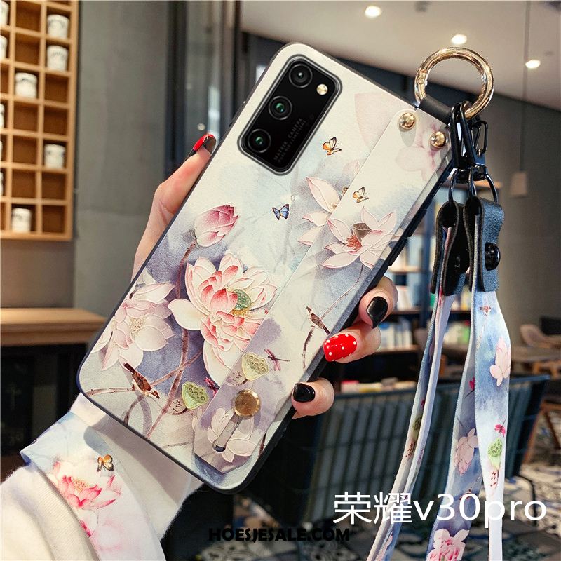 Honor View30 Pro Hoesje Chinese Stijl Reliëf Zacht Kort Jeugd Winkel