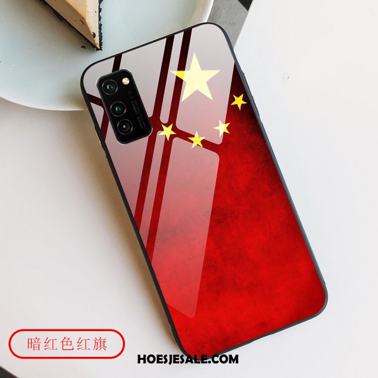 Honor View30 Pro Hoesje Mobiele Telefoon Wit Rood Glas Bescherming Kopen