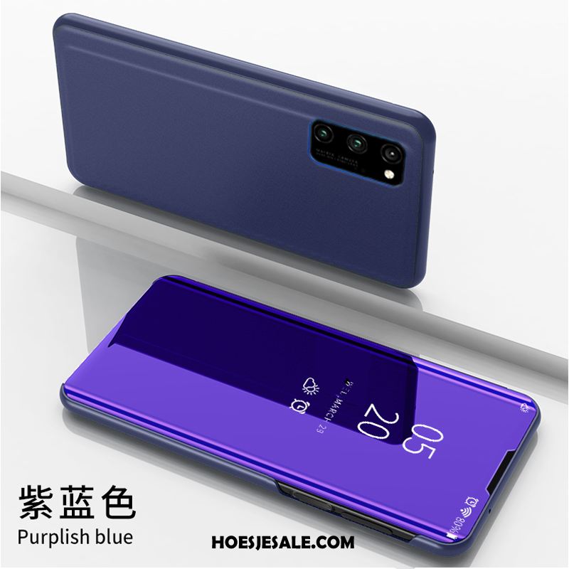 Honor View30 Pro Hoesje Persoonlijk Leren Etui Purper Anti-fall All Inclusive Goedkoop