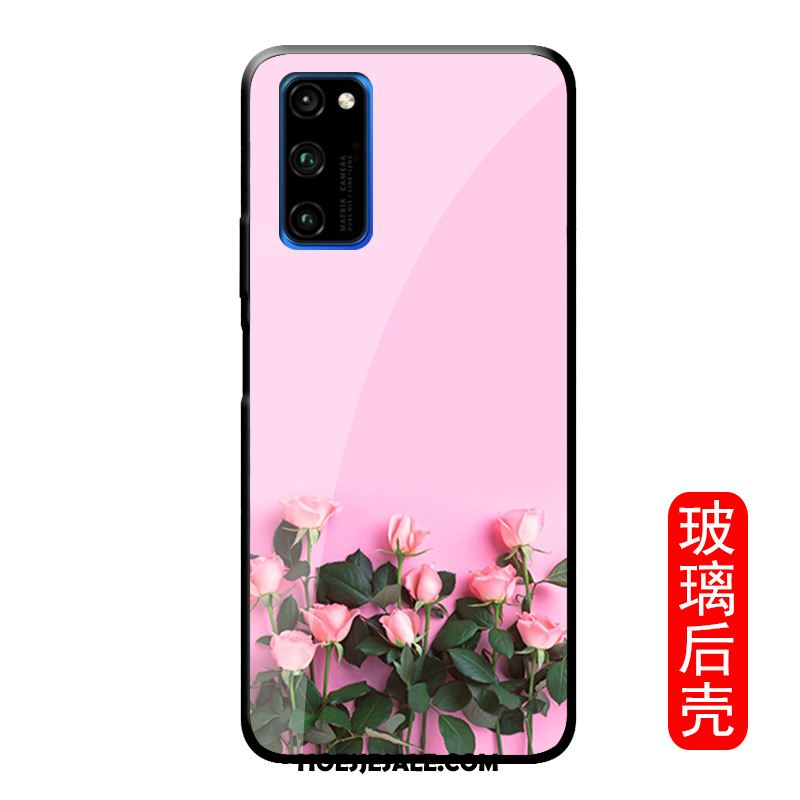 Honor View30 Pro Hoesje Roze Gehard Glas Persoonlijk Eenvoudige Hoes Sale