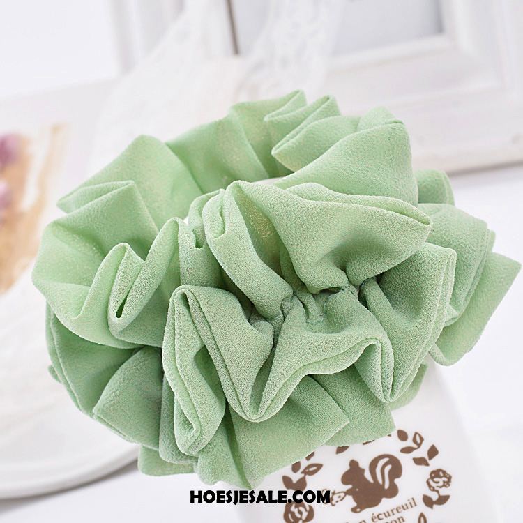 Hoofdtooi Bloemen Dames Dame Groen Elastische Band Groot Doek Korting