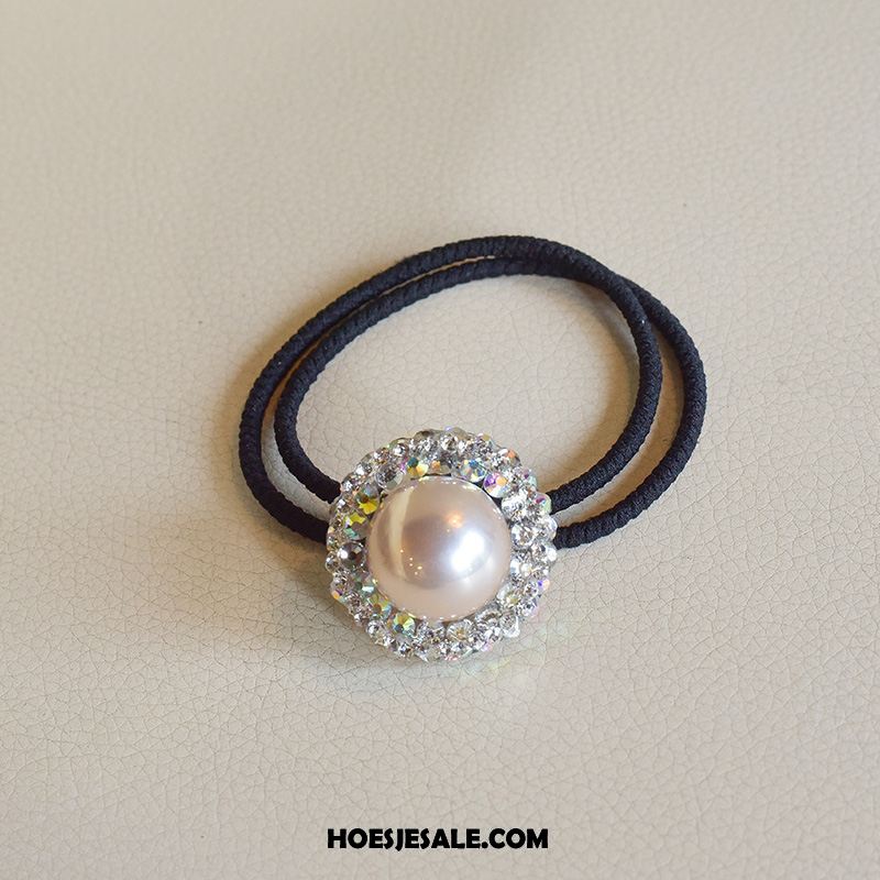 Hoofdtooi Bloemen Dames Elastische Band Haarring Strass Vers Haaraccessoires Winkel