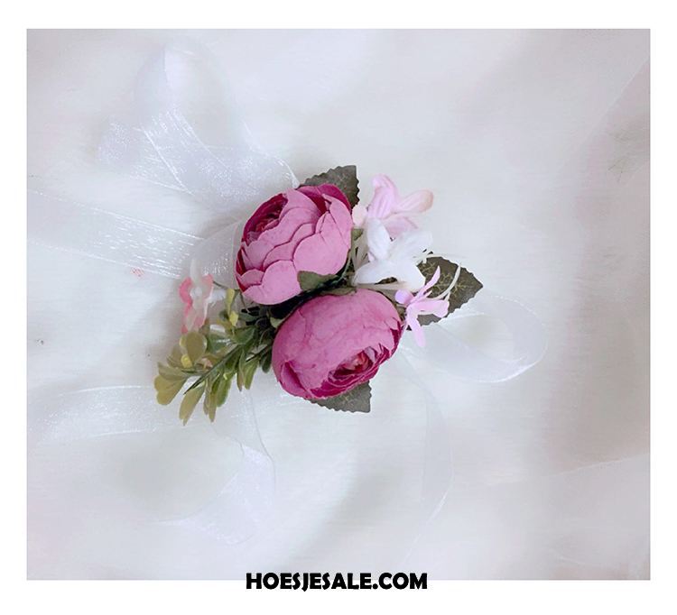 Hoofdtooi Bloemen Dames Roze Veerklemmen Bloemen Mini Vers Sale