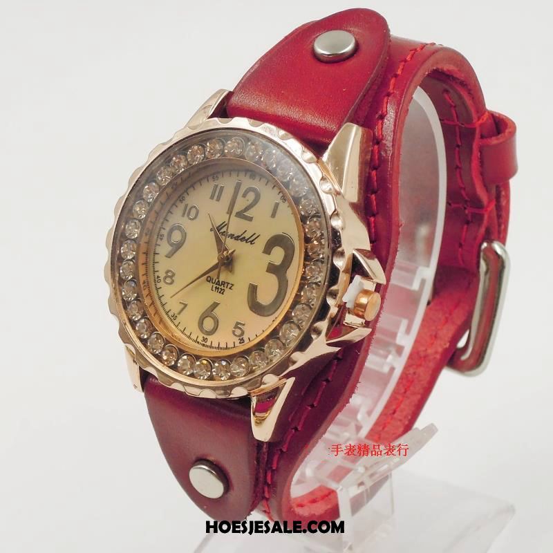 Horloges Dames Horloge Lang Echt Leer Vrouwen Riem Kopen