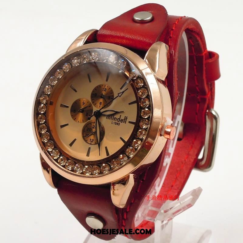 Horloges Dames Horloge Lang Echt Leer Vrouwen Riem Kopen