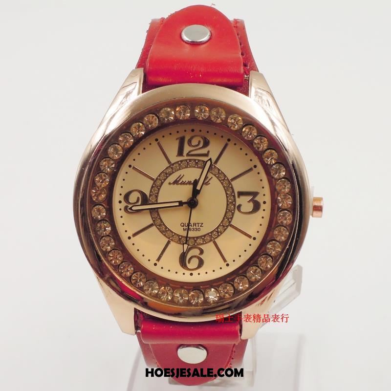 Horloges Dames Horloge Lang Echt Leer Vrouwen Riem Kopen