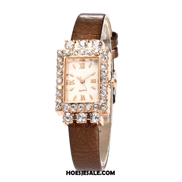 Horloges Dames Ster Vers Strass Vierkante Mode Goedkoop