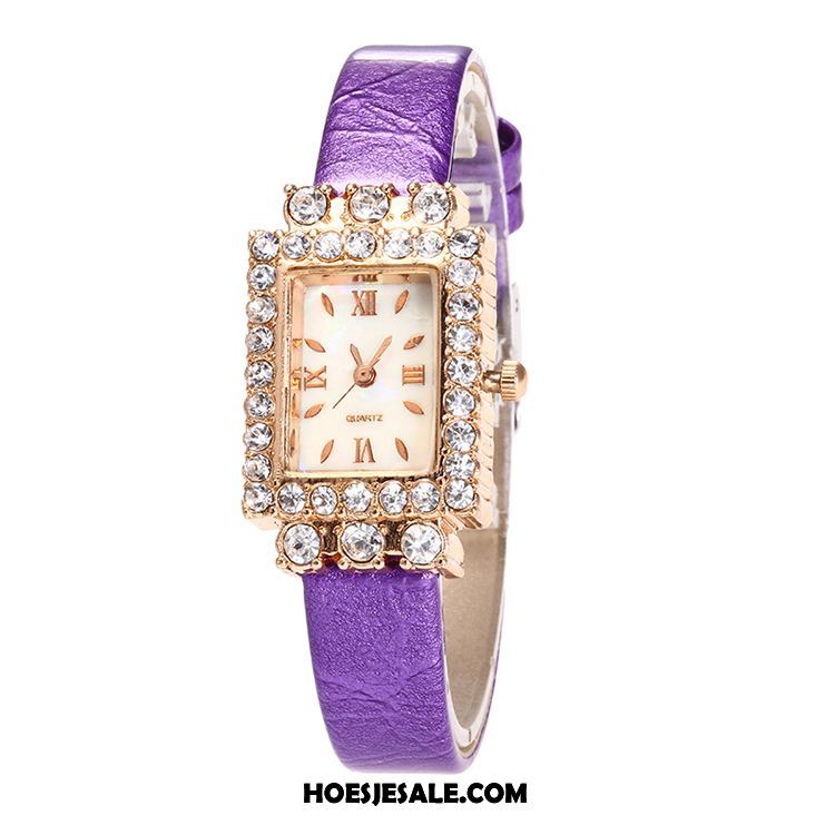 Horloges Dames Ster Vers Strass Vierkante Mode Goedkoop