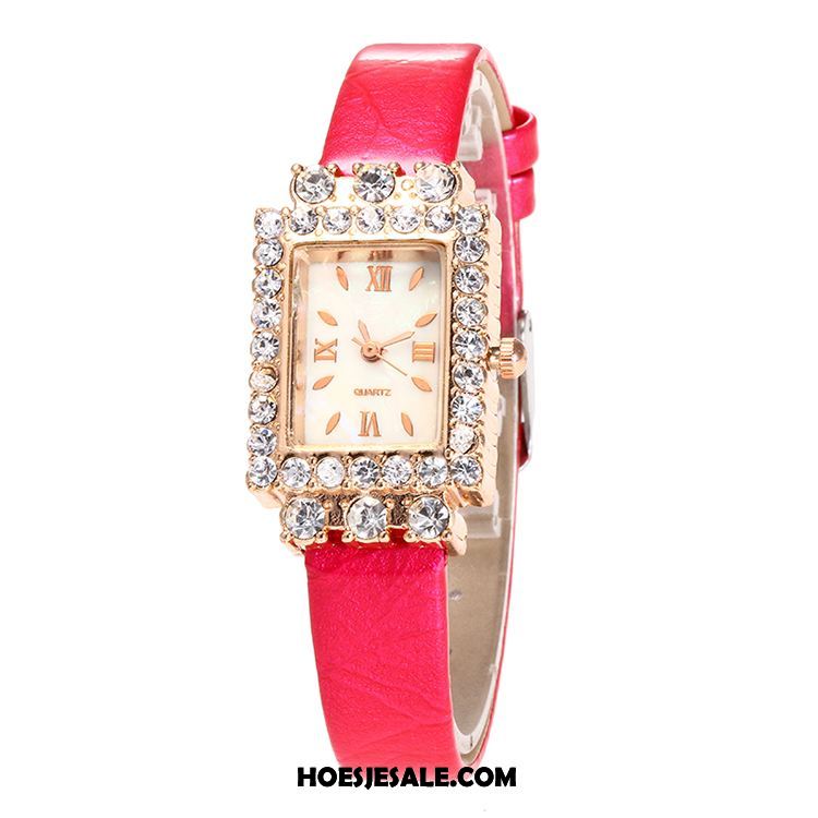 Horloges Dames Ster Vers Strass Vierkante Mode Goedkoop