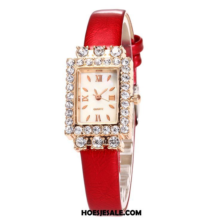 Horloges Dames Ster Vers Strass Vierkante Mode Goedkoop