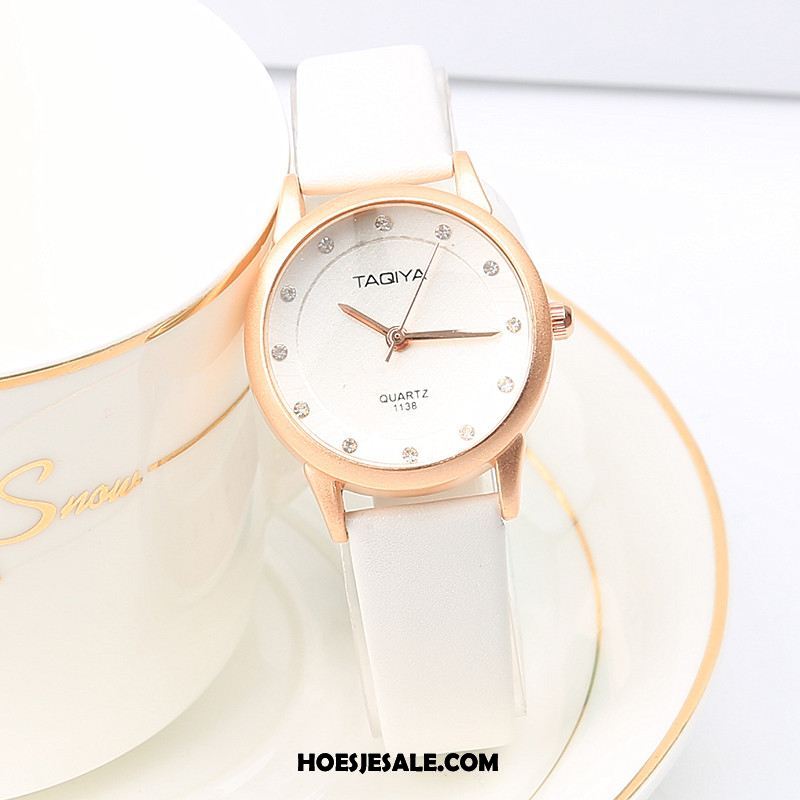 Horloges Dames Student Eenvoudig Strass Schattig Mini Winkel