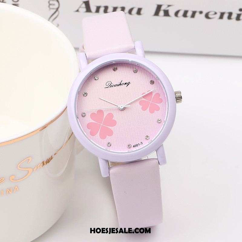 Horloges Dames Student Eenvoudig Strass Schattig Mini Winkel