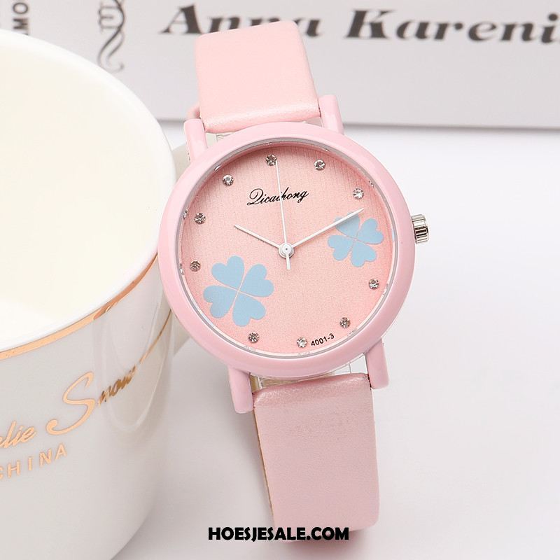 Horloges Dames Student Eenvoudig Strass Schattig Mini Winkel