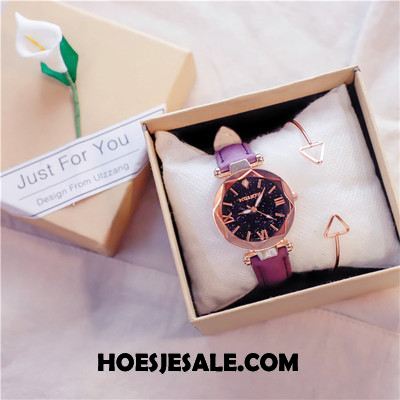 Horloges Dames Trend Vrouwen Super Eenvoudig Purper Goedkoop