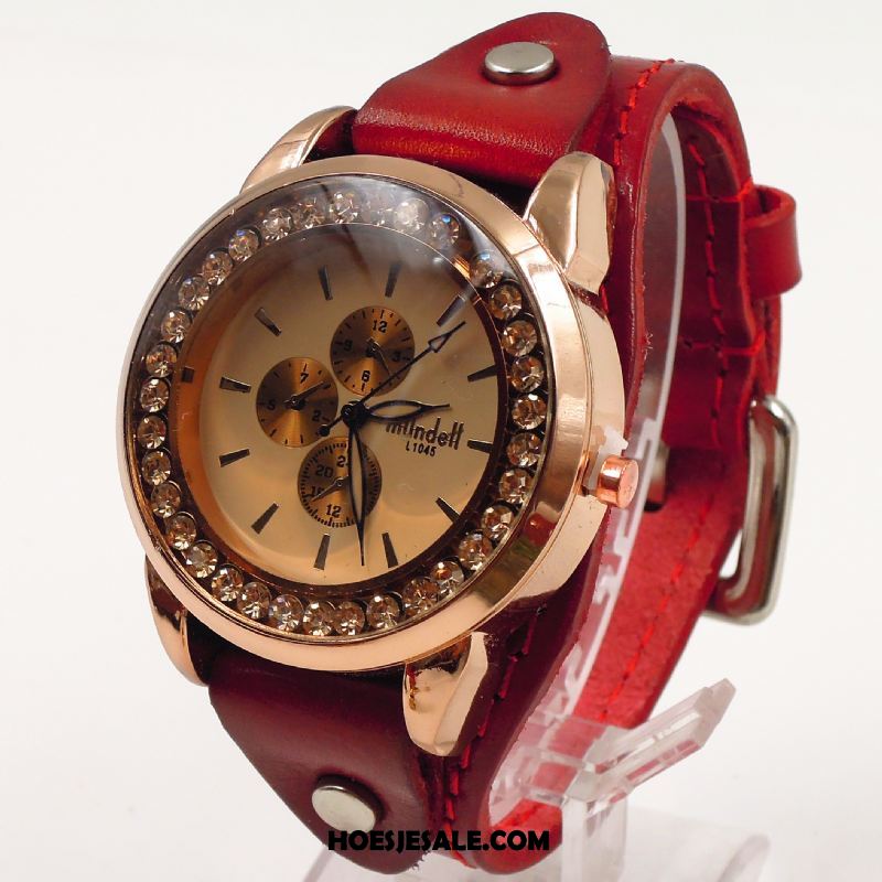 Horloges Dames Vierkante Leer Echte Zuiver Horlogeband Sale