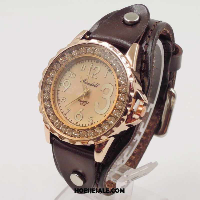 Horloges Dames Vierkante Leer Echte Zuiver Horlogeband Sale