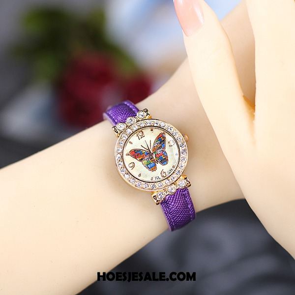 Horloges Dames Vlinder Kind Mini Horloge Student Goedkoop