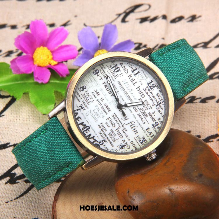 Horloges Dames Vrouwen Horloge Alle Wedstrijden Groen Quartz Horloge Goedkoop