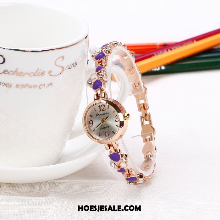 Horloges Dames Vrouwen Purper Armbanden Mode Student Goedkoop