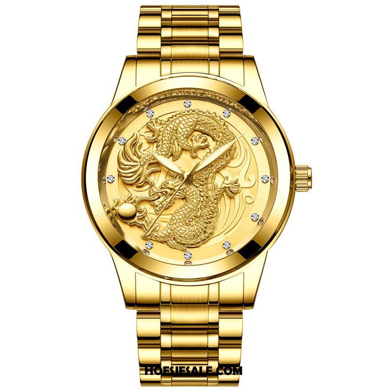 Horloges Heren Dragon Patroon Business Waterdicht Strass Student Sale