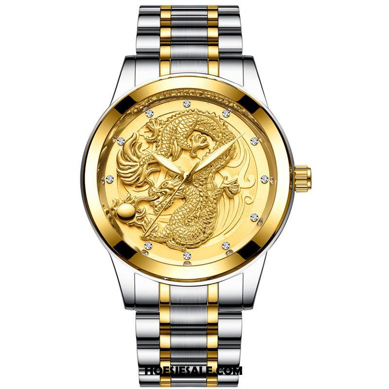 Horloges Heren Dragon Patroon Business Waterdicht Strass Student Sale