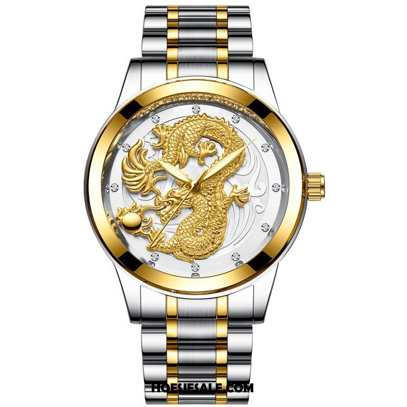 Horloges Heren Dragon Patroon Business Waterdicht Strass Student Sale