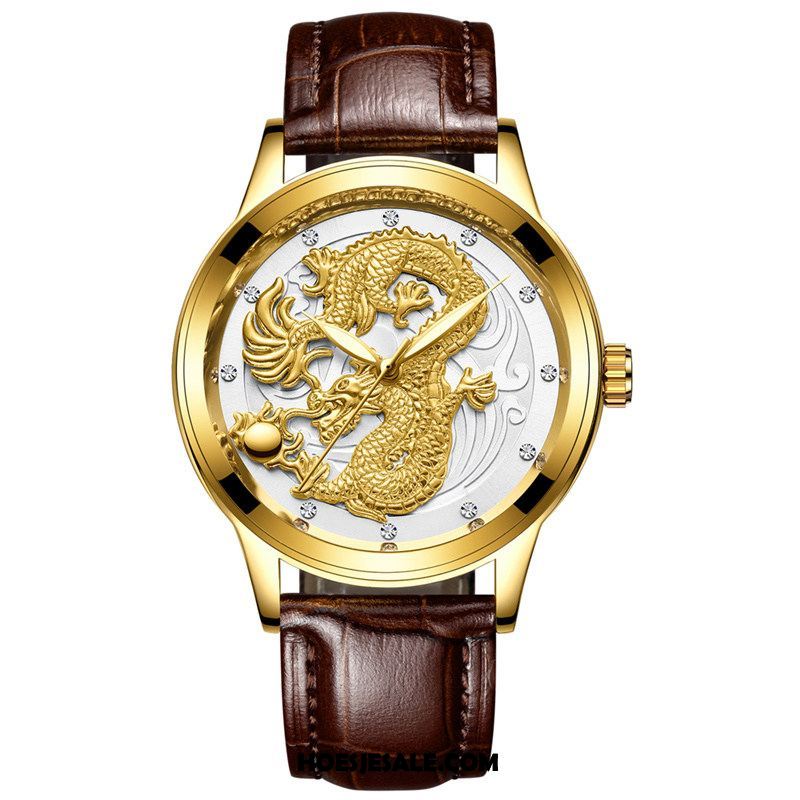 Horloges Heren Dragon Patroon Business Waterdicht Strass Student Sale