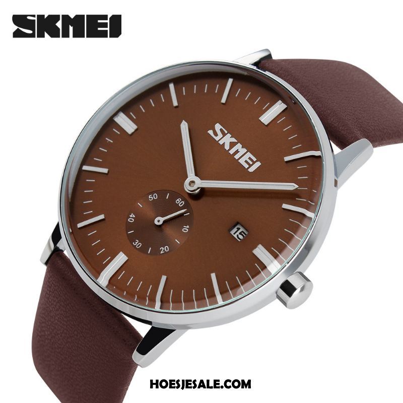 Horloges Heren Echt Leer Quartz Horloge Mannen Lichtende Nachtwolken Waterdicht Goedkoop