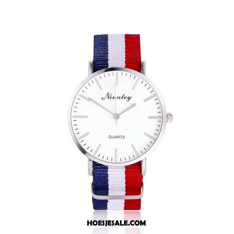 Horloges Heren Eenvoudig Canvas Trend Mode Waterdicht Goedkoop