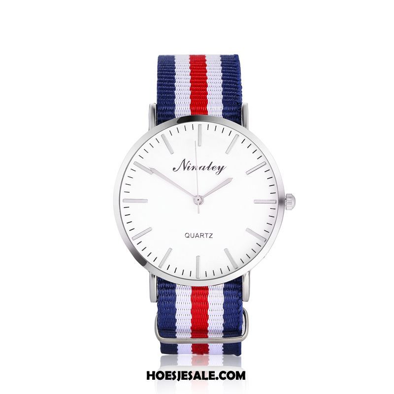 Horloges Heren Eenvoudig Canvas Trend Mode Waterdicht Goedkoop