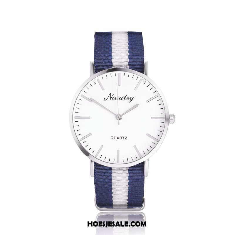 Horloges Heren Eenvoudig Canvas Trend Mode Waterdicht Goedkoop