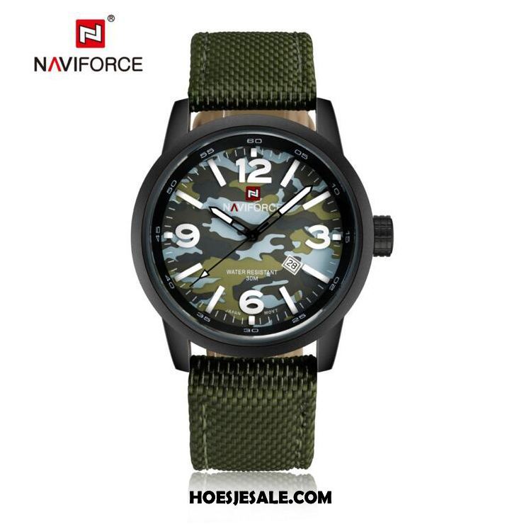 Horloges Heren Mannen Canvas Sport Horloge Groen Kopen