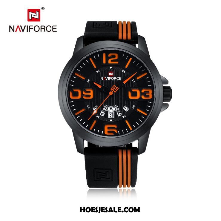 Horloges Heren Trend Groot Waterdicht Silicone Casual Korting