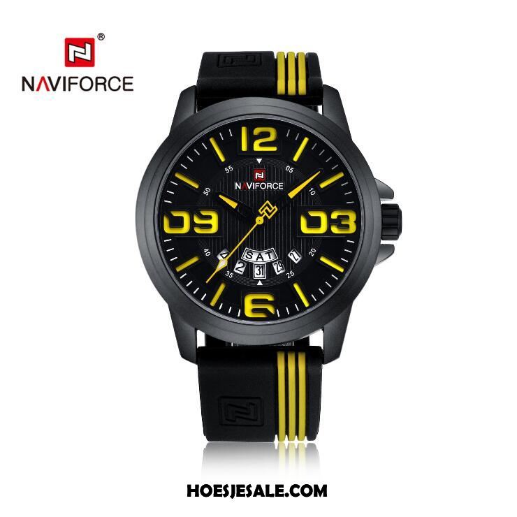 Horloges Heren Trend Groot Waterdicht Silicone Casual Korting