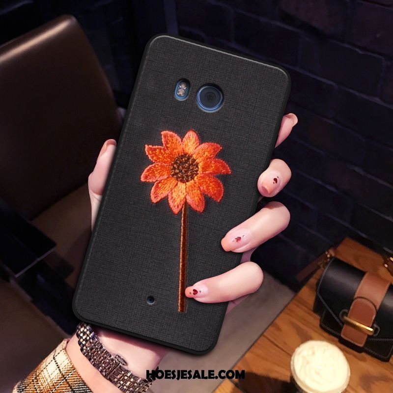 Htc U11 Hoesje Zwart Trend Hoes Persoonlijk Bloemen