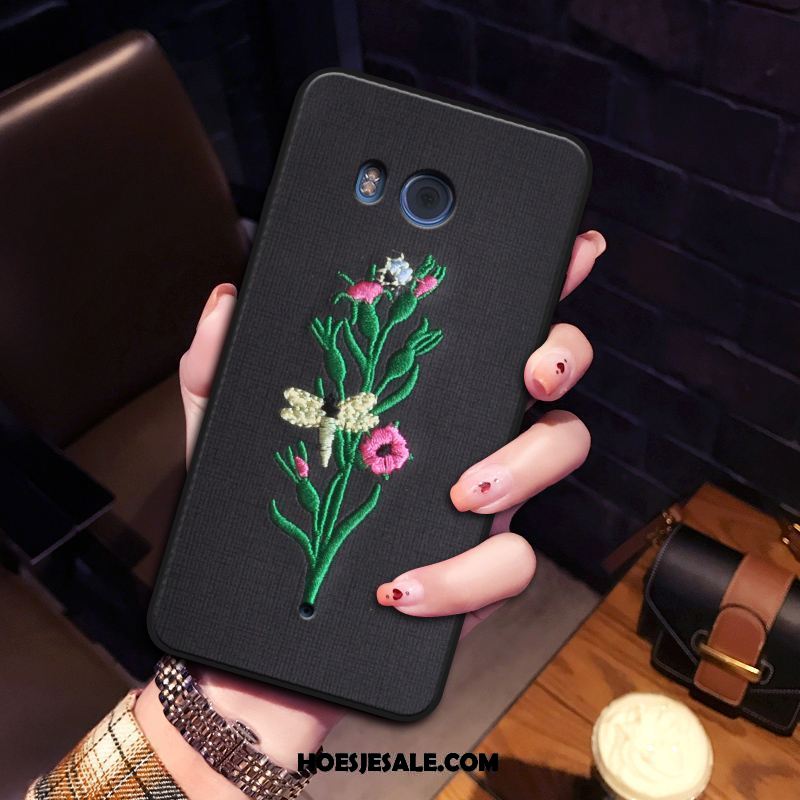 Htc U11 Hoesje Zwart Trend Hoes Persoonlijk Bloemen