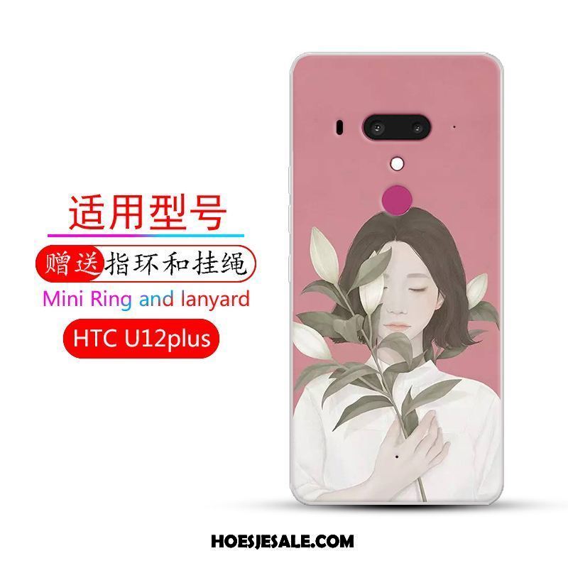 Htc U12+ Hoesje Mobiele Telefoon Bescherming Spotprent Anti-fall Roze Goedkoop